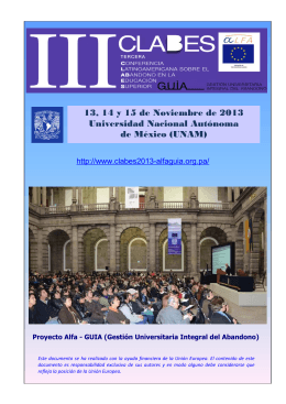 13, 14 y 15 de Noviembre de 2013 Universidad Nacional Autónoma