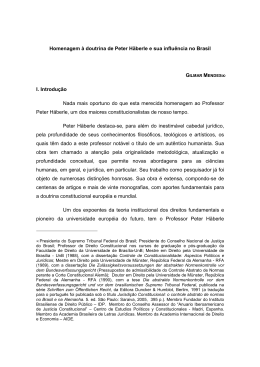 Homenagem a Peter Haberle - Pronunciamento rev