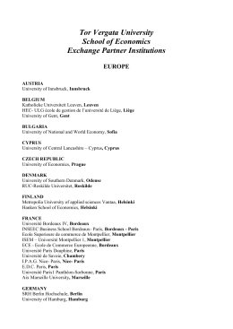 Exchange Partner Institutions