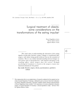 425 Surgical treatment of obesity: some considerations on the