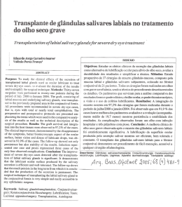 Resumo Transplante de Gl Salivar em OS grave
