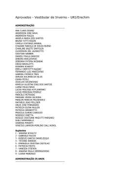 Aprovados - Vestibular de Inverno - URI/Erechim