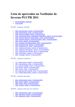 Lista de aprovados no Vestibular de Inverno PUCPR 2011