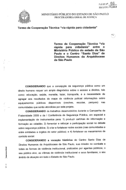 Termo de Cooperação Técnica “via rápida para