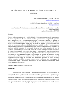 viol&ecirc;ncia na escola: a concep&ccedil;&atilde;o de professores e alunos
