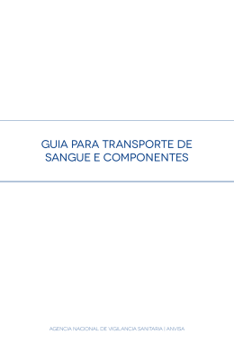 GUIA PARA TRANSPORTE DE SANGUE E COMPONENTES