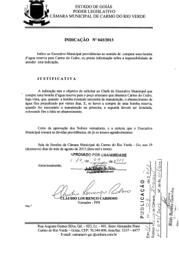Indicação nº 043/2013 Solicita que compre uma bomba d`agua