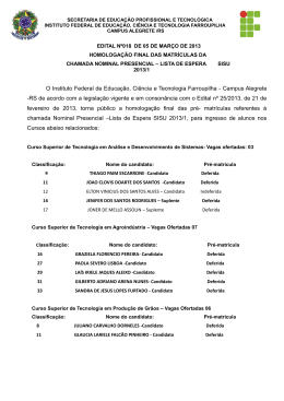 Resultado Final Lista de Espera do SISU