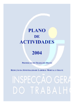 PLANO ACTIVIDADES 2004