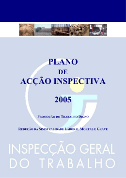 plano de acção inspectiva 2005 - Autoridade para as Condições do