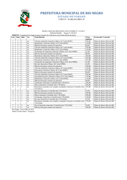resultado final - Prefeitura Municipal de Rio Negro
