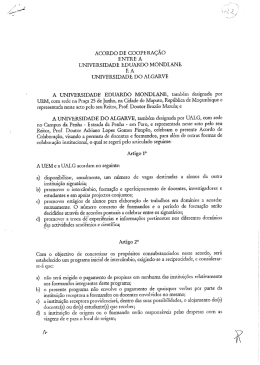 ACORDO DE OOOPE RA&Ccedil;&Atilde;O - Universidade do Algarve