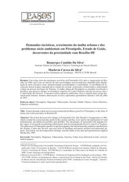 Demandas tur&iacute;sticas, crescimento da malha urbana e dos