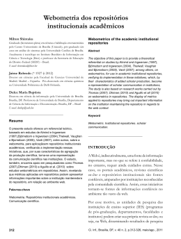 Webometria dos reposit&oacute;rios institucionais acad&ecirc;micos