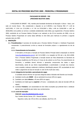 Edital - Faculdade do Serid&oacute;