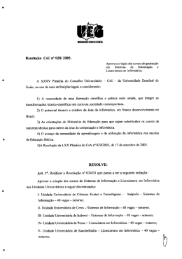 Resolu&ccedil;&atilde;o CSU n&deg; 028/ 2005.