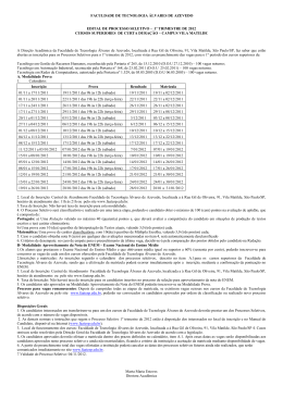 faculdade de tecnologia &aacute;lvares de azevedo edital de processo