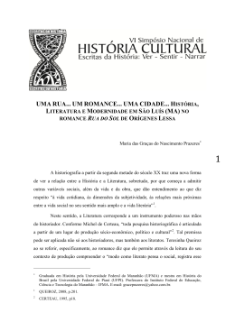 Uma rua... Um romance... Uma cidade... História, Literatura e