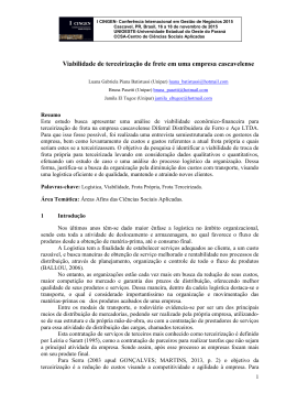 Viabilidade de terceirização de frete em uma empresa