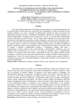 INICIA&Ccedil;&Atilde;O &Agrave; ALFABETIZA&Ccedil;&Atilde;O CIENT&Iacute;FICA NOS ANOS