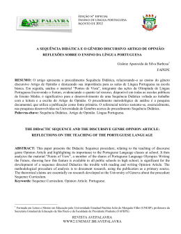 a sequência didática e o gênero discursivo artigo de opinião