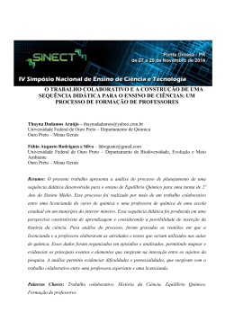 o trabalho colaborativo e a construção de uma sequência didática