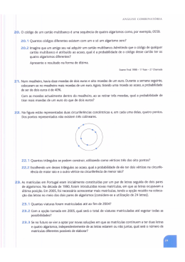 20. O c&oacute;digo de um cart&atilde;o multibanco e` uma sequ&ecirc;ncia