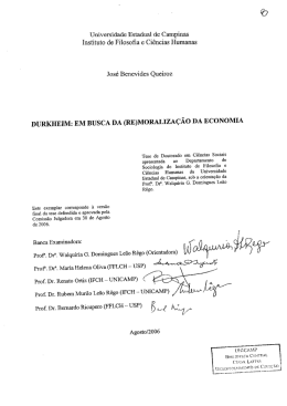 Durkheim - Em busca da (re)moralizacao da economia