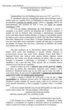 as formas elementares da vida religiosa
