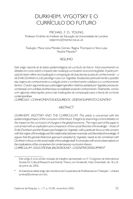 durkheim, vygotsky e o currículo do futuro