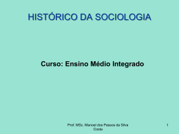 HIST&Oacute;RICO DA SOCIOLOGIA
