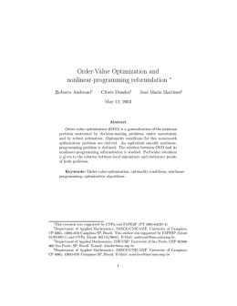 Order-Value Optimization and nonlinear-programming