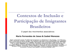 Contextos de Inclusão e Participação de imigrantes Brasil