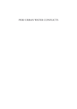 Peri-Urban Water ConfliCts