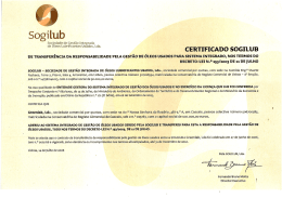 CERTIFICADO SOGILUB DE TRANSFERÊNCIA DA