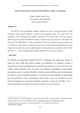 Os Modelos de transferência radiativa RTTOV e
