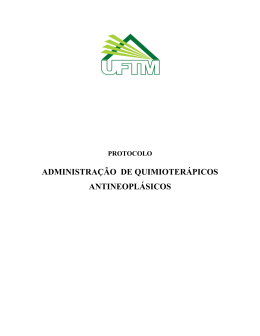administra&ccedil;&atilde;o de quimioter&aacute;picos antineopl&aacute;sicos