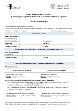 F&oacute;rum de Ensino Especial 2014 &ndash; Cuidados globais para os alunos
