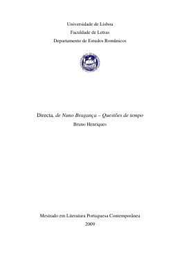 Directa, de Nuno Bragan&ccedil;a - Reposit&oacute;rio da Universidade de Lisboa