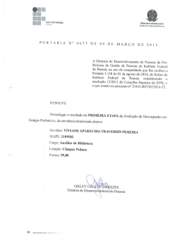 PORTARIA N&deg; 0677 DE 09 DE MAR&Ccedil;O DE 2015 A Diretora