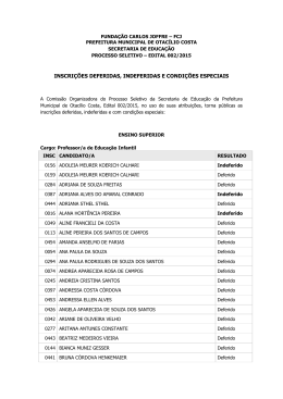 inscri&ccedil;&otilde;es deferidas, indeferidas e condi&ccedil;&otilde;es especiais