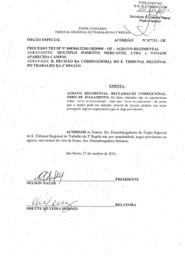 Ac. 077/11-OE - Tribunal Regional do Trabalho da 2&ordf; Regi&atilde;o SP