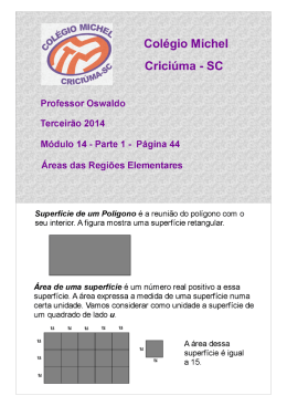 Parte 1 &ndash; &Aacute;reas das Regi&otilde;es Elementares