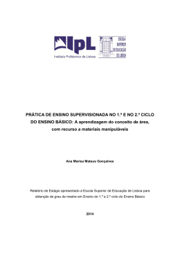 A aprendizagem do conceito de &aacute;rea, com recurso a materiais