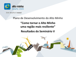 “Como tornar o Alto Minho uma região mais resiliente” Resultados