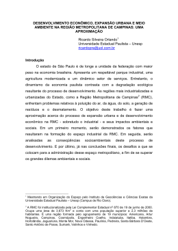 desenvolvimento econ&ocirc;mico, expans&atilde;o urbana e meio ambiente