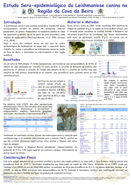 Estudo Sero-epidemiológico da Leishmaniose canina na Região da