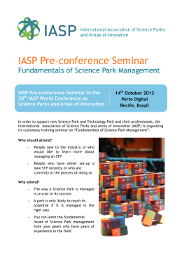 IASP Pre-conference Seminar