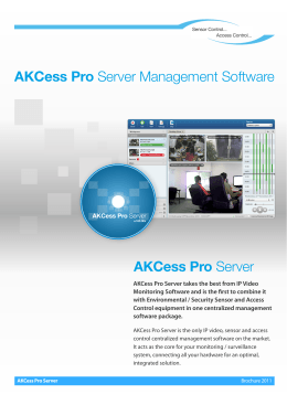 AKCess Pro Server Management Software AKCess Pro Server