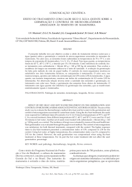 efeito do tratamento com calor seco e &aacute;gua quente sobre a